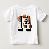 Basketball-nummer 14 Afbeelding Logo, (Achterkant)