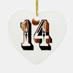 Basketball-nummer 14 Logo, Keramisch Ornament