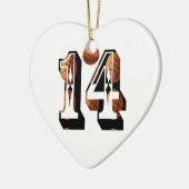 Basketball-nummer 14 Logo, Keramisch Ornament (Links)