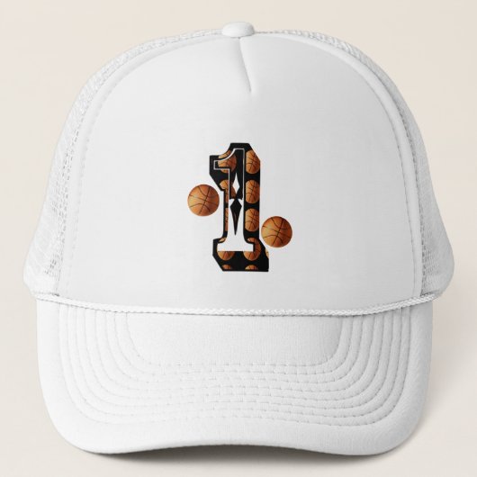 Basketball nummer 1 Logo, Trucker Pet (Voorkant)