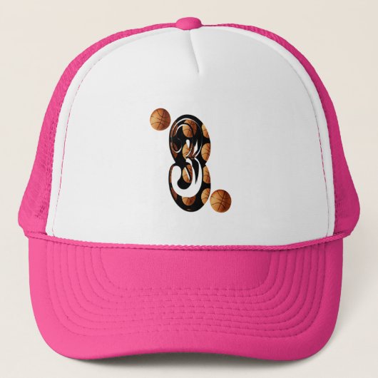 Basketball nummer 3 Logo, Trucker Pet (Voorkant)