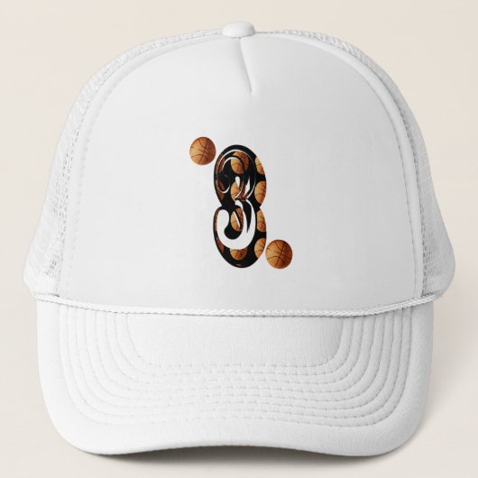 Basketball nummer 3 Logo, Trucker Pet (Voorkant)