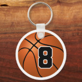 Basketball Nummer 8 Sleutelhanger (Voorkant)
