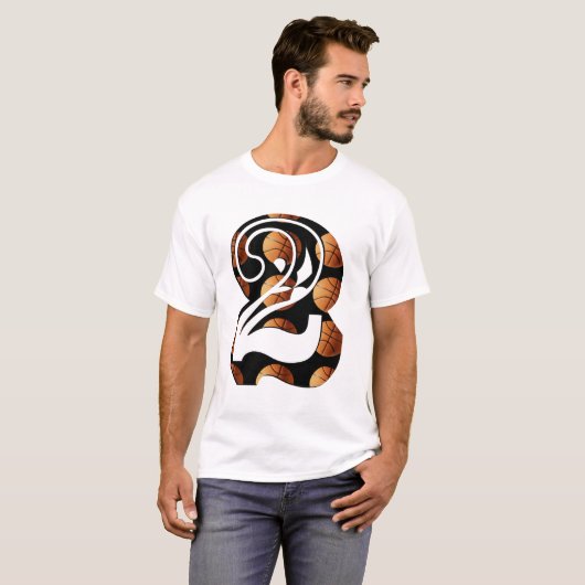 Basketball nummer twee, Logo, T-shirt (Voorkant volledig)