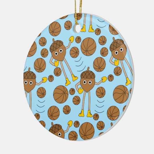 Basketball Nut Patroon Keramisch Ornament (Links)
