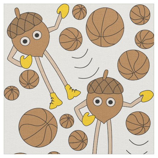 Basketball Nut Patroon Stof (Close Up)