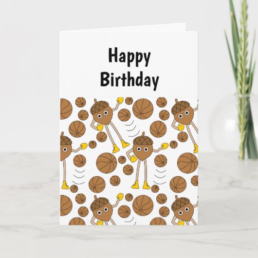 Basketball Nut Pattern Birthday Card Kaart (Voorkant)