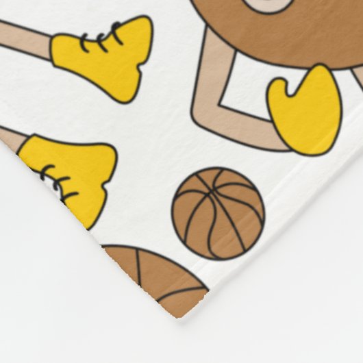 Basketball Nut Pattern Fleece Blanket Deken (Hoek)