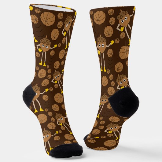 Basketball Nut Pattern Socks Sokken (Gebogen)