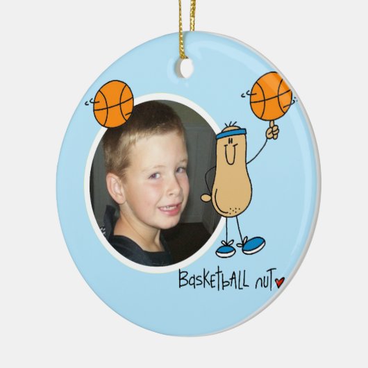 Basketball Nut Photo Keepasesieremaneel Keramisch Ornament (Links)