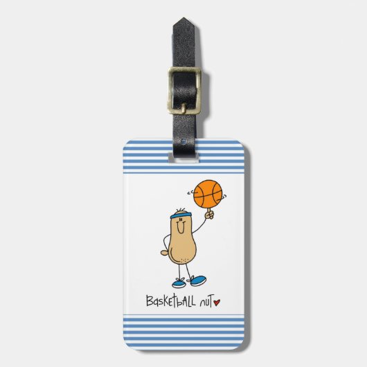 Basketball Nut T-shirts en cadeautjes Bagagelabel (Voorkant verticaal)
