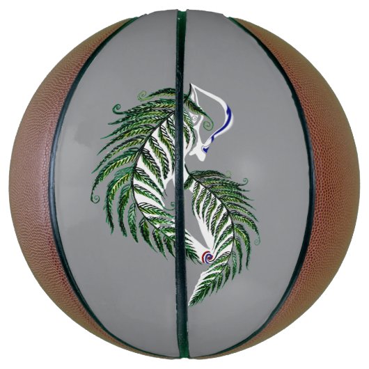 Basketball NZ Aotearoa Fern Design Basketbal (Verticaal)