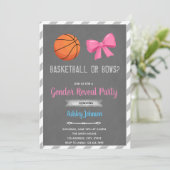 Basketball of bows gender onthullen uitnodiging (Staand voorkant)