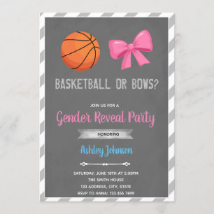 Basketball of bows gender onthullen uitnodiging