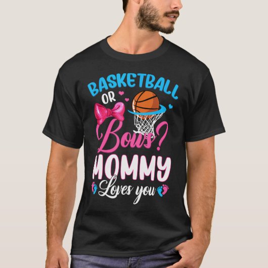 Basketball of Bows mama houdt van je gender Baby R T-shirt (Voorkant)