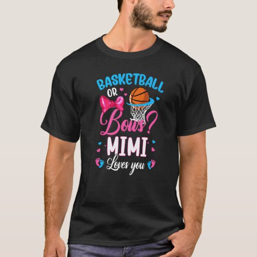 Basketball of Bows Mimi houdt van je gender onthul T-shirt (Voorkant)