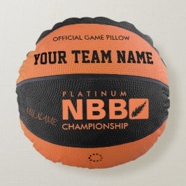 BASKETBALL OFFICIAL GAME PILLOW Black bl Rond Kussen