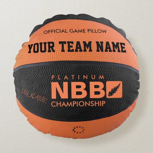 BASKETBALL OFFICIAL GAME PILLOW Black bl Rond Kussen (Voorkant)
