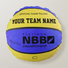BASKETBALL OFFICIAL GAME PILLOW Blue D Yellow Rond Kussen