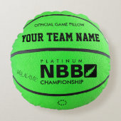 BASKETBALL OFFICIAL GAME PILLOW Green L Rond Kussen (Voorkant)