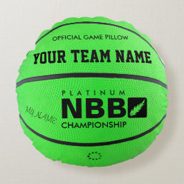 BASKETBALL OFFICIAL GAME PILLOW Green L Rond Kussen