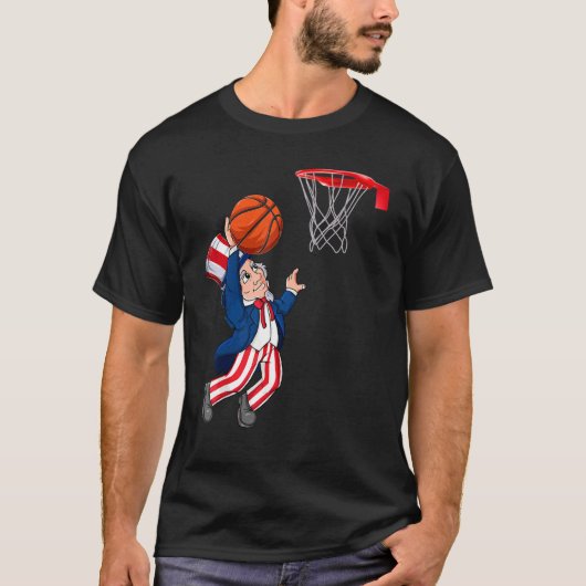 Basketball ome Sam 4 juli Patriotic Dunking T-shirt (Voorkant)