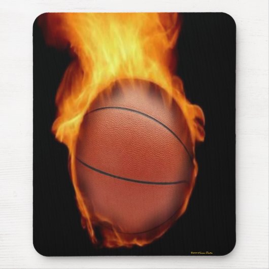 Basketball on Fire Mousepad Muismat (Voorkant)