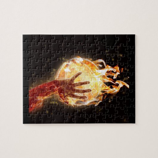 Basketball on Fire Puzzle w/Gift Box Legpuzzel (Horizontaal)