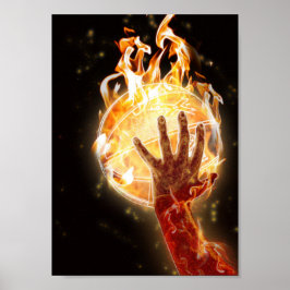 Basketball on Fire Value Poster Paper (Matte)