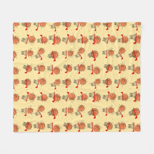Basketball-ontwerp Fleece Deken (Voorkant (Horizontaal))