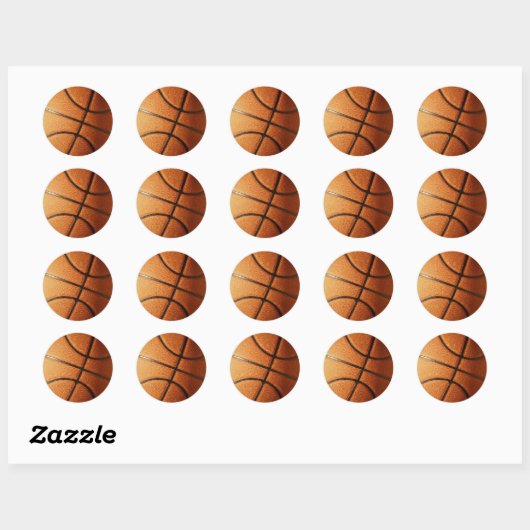 Basketball-ontwerp Ronde Sticker (Vel)