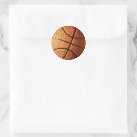 Basketball-ontwerp Ronde Sticker (Tas)