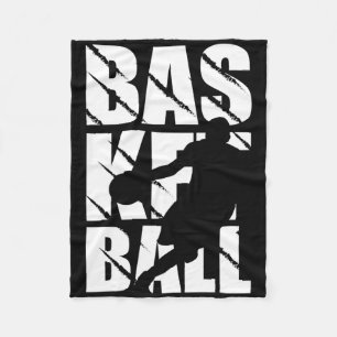 Basketball-ontwerp voor basketbalspeler en mandje fleece deken
