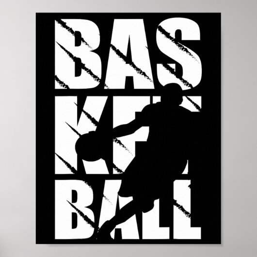 Basketball-ontwerp voor basketbalspeler en mandje poster (Voorkant)