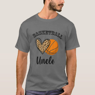 Basketball oom Leopard Heart Sportsport Fath T-shirt