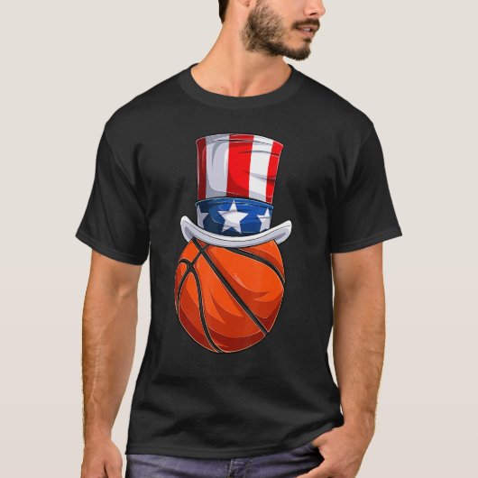 Basketball oom Sam 4 juli jongens Amerikaanse Fl T-shirt (Voorkant)