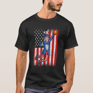 Basketball oom Sam op 4 juli Mannen Boy American T-shirt