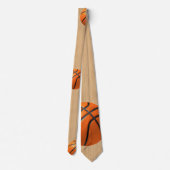 Basketball op hardhout stropdas (Achterkant)