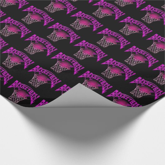 Basketball op het net cadeaupapier (Hoek)