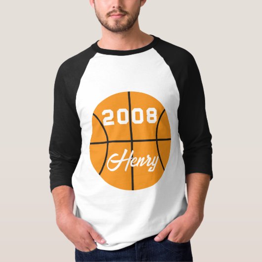 Basketball op maat t-shirt (Voorkant)