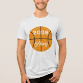 Basketball op maat Tri-Blend shirt (Voorkant)