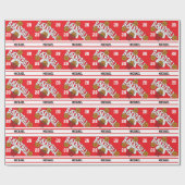 Basketball op rood en wit cadeaupapier (Vlak)