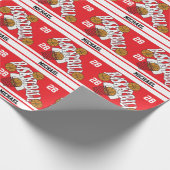 Basketball op rood en wit cadeaupapier (Hoek)