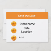 Basketball op witte achtergrond, behalve de datum kaart (Voorkant)