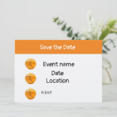 Basketball op witte achtergrond, behalve de datum kaart (Staand voorkant)