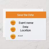 Basketball op witte achtergrond, behalve de datum kaart (Voorkant / Achterkant)