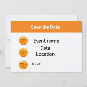 Basketball op witte achtergrond, behalve de datum kaart