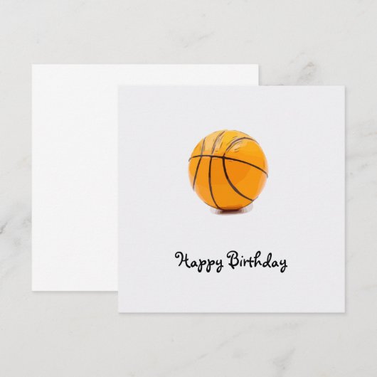 Basketball op witte achtergrond blije verjaardagsk (Voorkant / Achterkant)