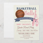 Basketball or Ballet Gender Reveal Party Kaart (Voorkant / Achterkant)