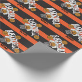 Basketball Oranje Black Cadeaupapier (Hoek)
